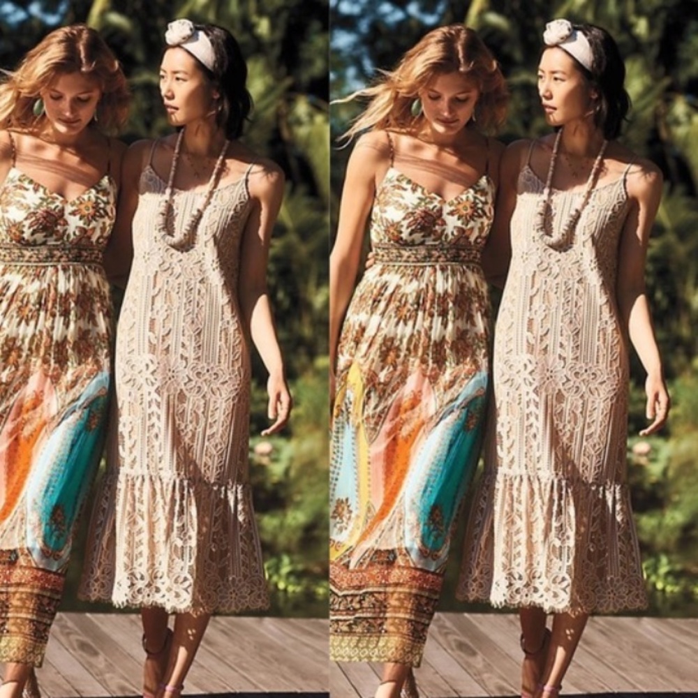 Anthropologie Cream Lace Dress - Picture 2 of 16
